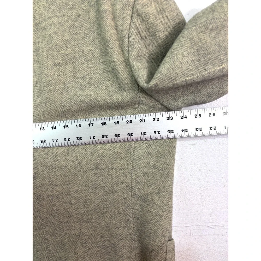 vtg 50s Harilelas 44R Bespoke Gray Herringbone Tweed Blazer Jacket Sport‎ Coat